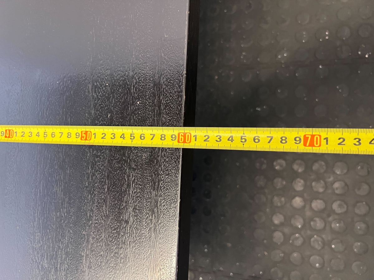 Sleek Black Rectangular Coffee/Utility Table with Modern Accents