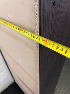 Versatile Dark Wood 5-Tier Bookshelf - 160 x 60 x 30