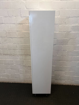 Sleek White Tall Storage Cabinet