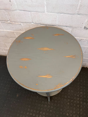 Charming Distressed Grey 3-Tier Round Side Table
