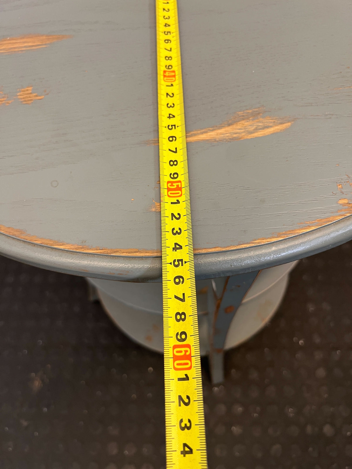 Charming Distressed Grey 3-Tier Round Side Table