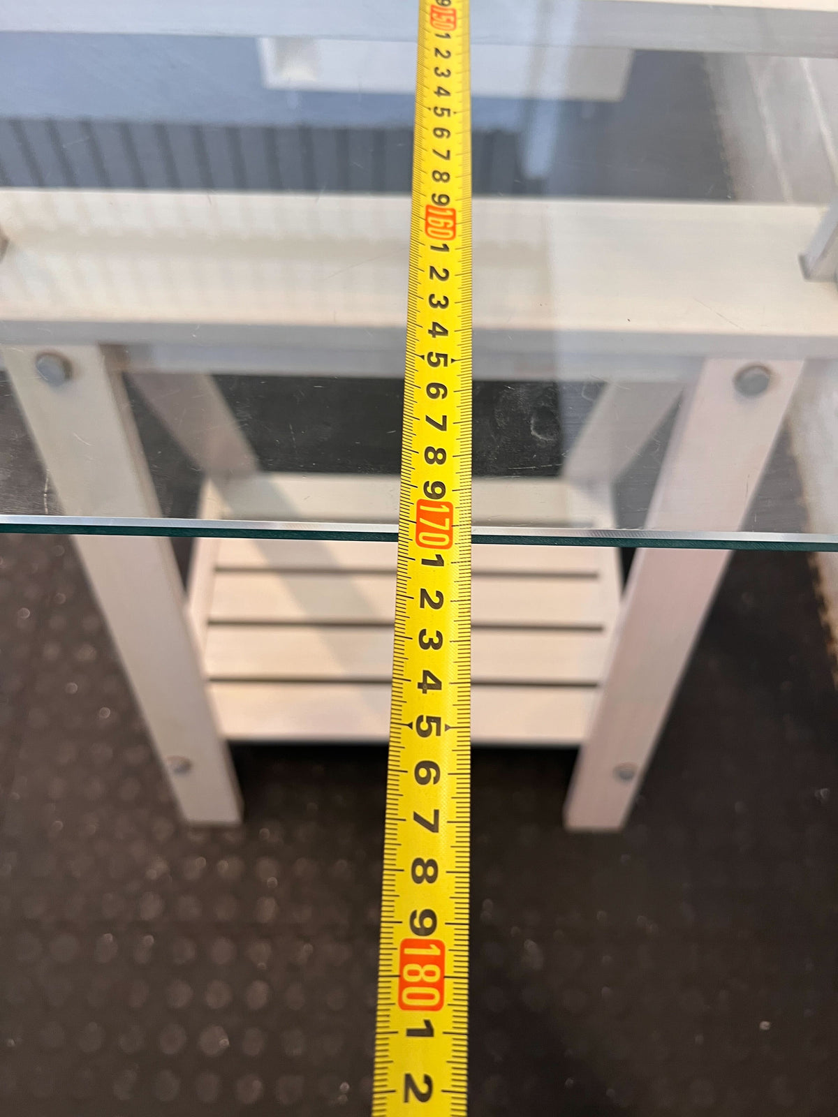 Chic Glass Top Desk with Trestle & Mobile Storage 170 x 80cm