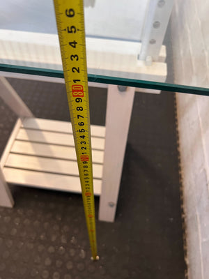 Chic Glass Top Desk with Trestle & Mobile Storage 170 x 80cm