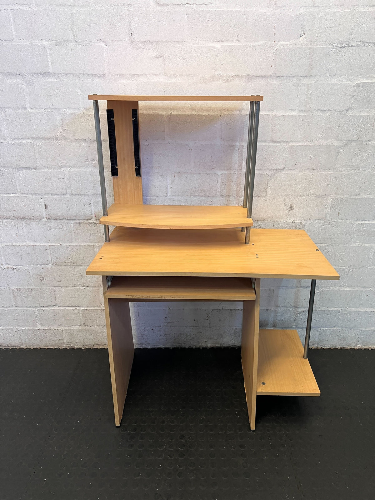 Modern Wooden Study Desk with Metal Frame – Minor Scratches - PRICE DROP