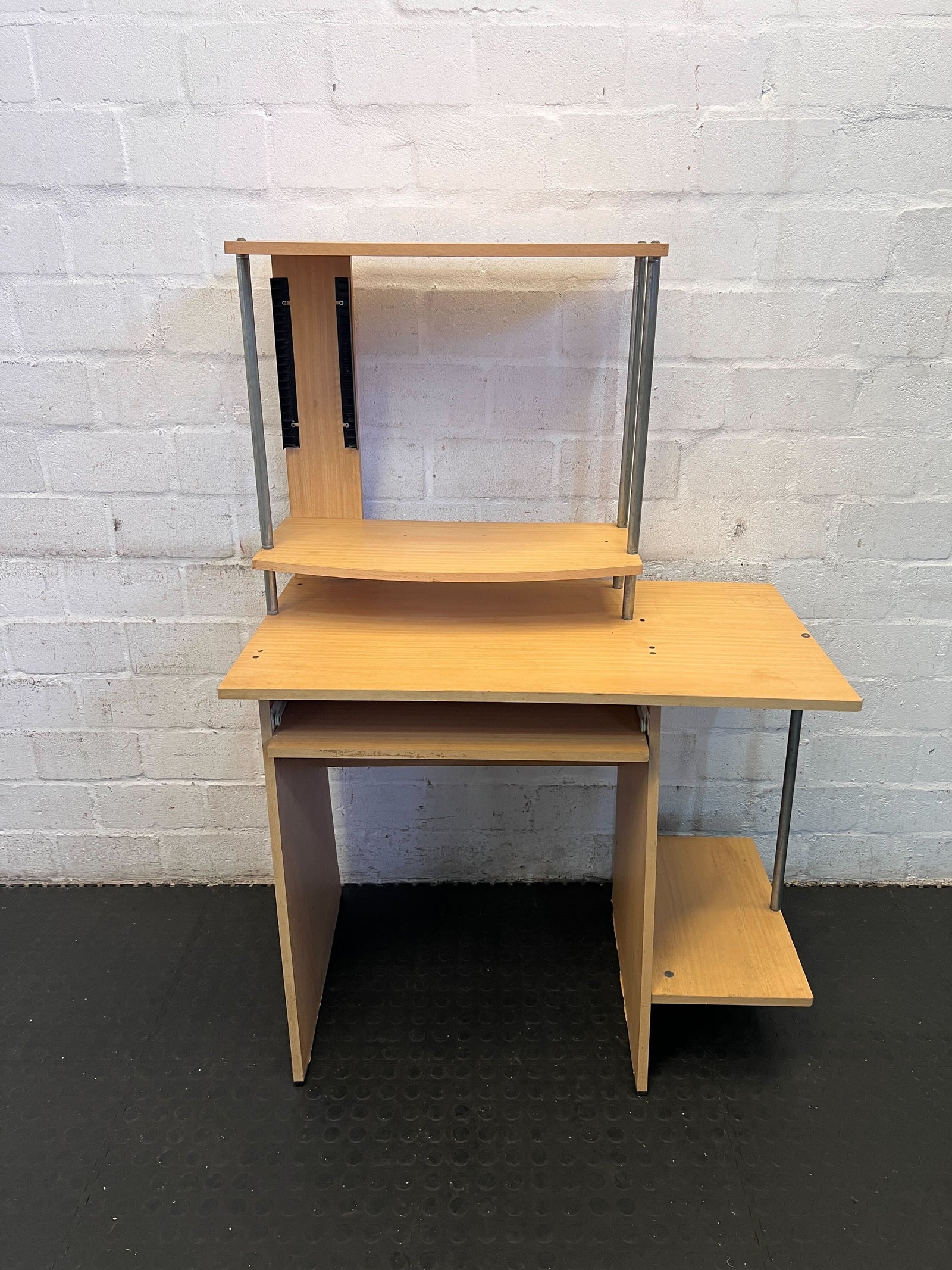 Modern Wooden Study Desk with Metal Frame – Minor Scratches - PRICE DROP