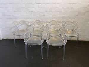 Stylish Transparent Acrylic Armchair with Minor Wear