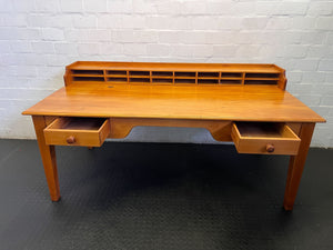 A56526-Charming Wooden Study Desk with Integrated Organizer Hutch - 2ndhandwarehouse.com
