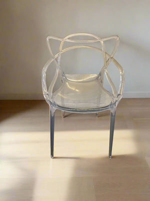 Stylish Transparent Acrylic Armchair with Minor Wear