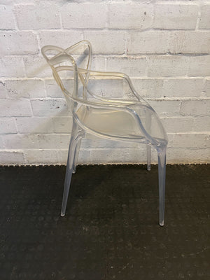 Stylish Transparent Acrylic Armchair with Minor Wear
