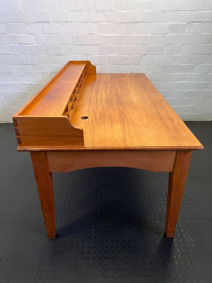 A56526-Charming Wooden Study Desk with Integrated Organizer Hutch - 2ndhandwarehouse.com