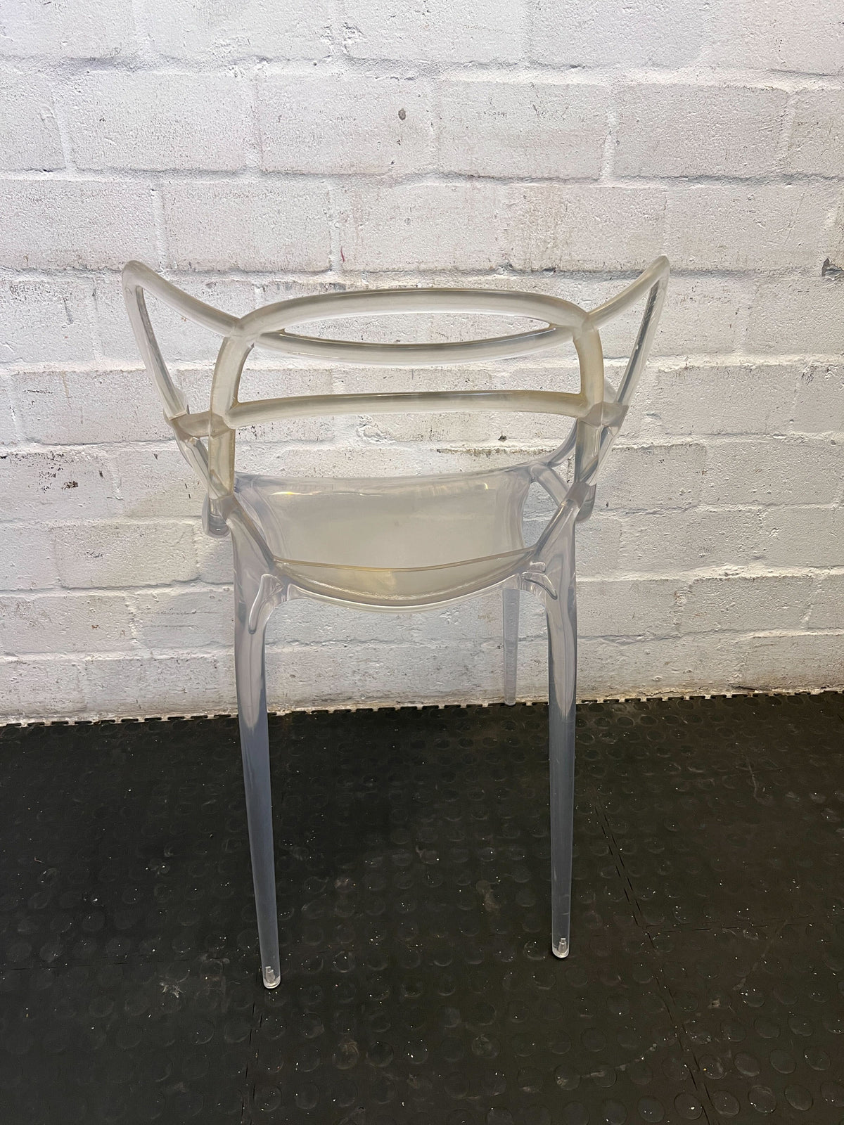 Stylish Transparent Acrylic Armchair with Minor Wear