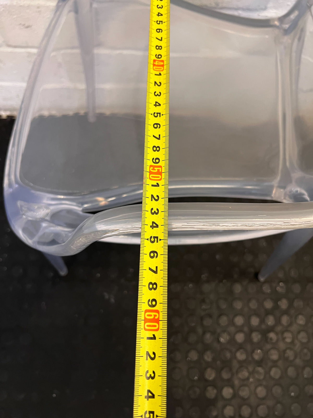 Stylish Transparent Acrylic Armchair with Minor Wear