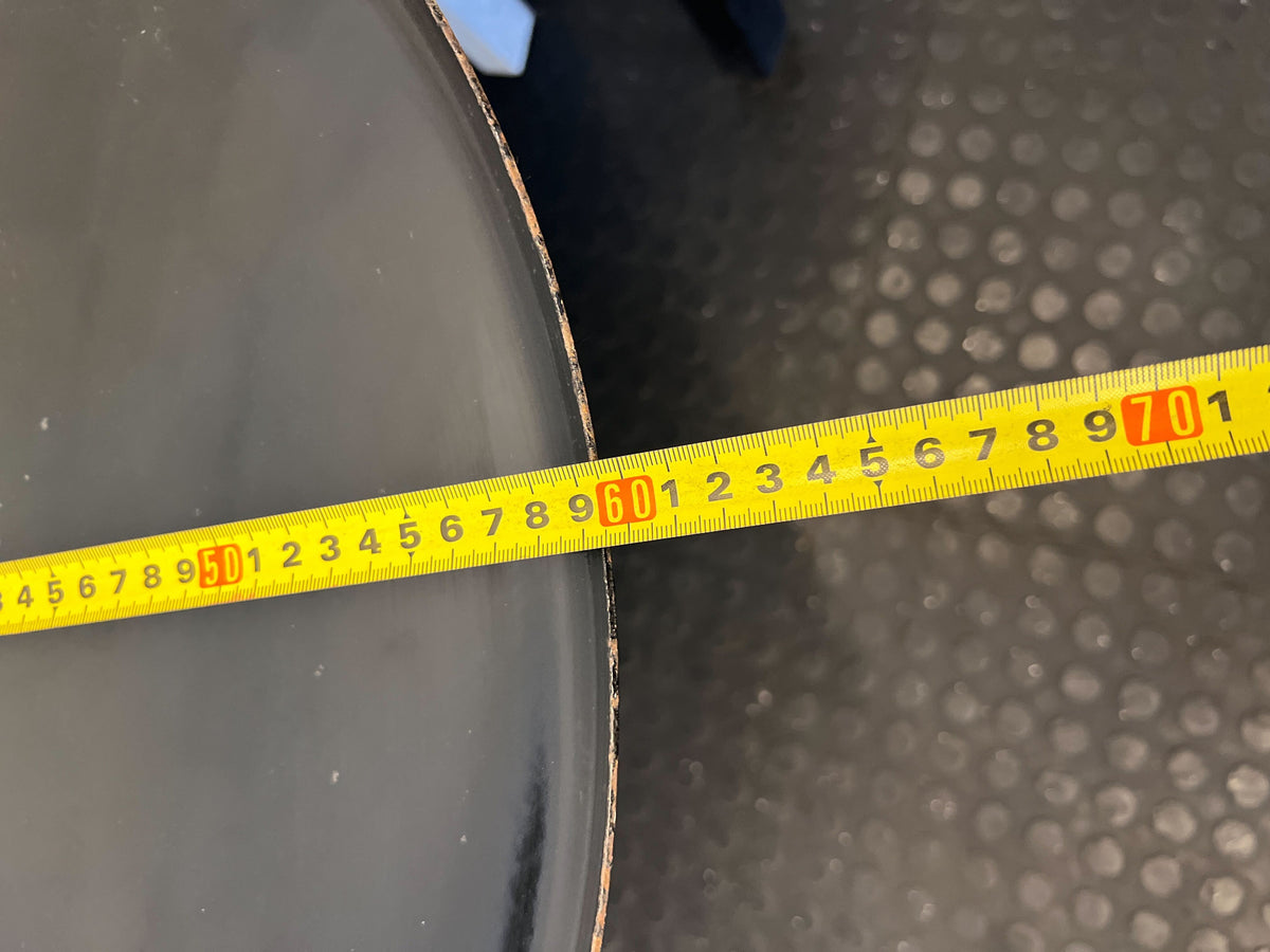 Rustic Oval Metal Serving Platter with Wooden Handles - 2ndhandwarehouse.com