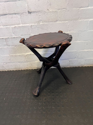 Vintage Carved Wood Accent Table / Plant Stand - 2ndhandwarehouse.com