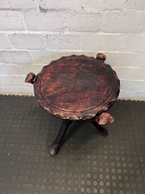 Vintage Carved Wood Accent Table / Plant Stand - 2ndhandwarehouse.com