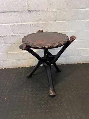 Vintage Carved Wood Accent Table / Plant Stand - 2ndhandwarehouse.com