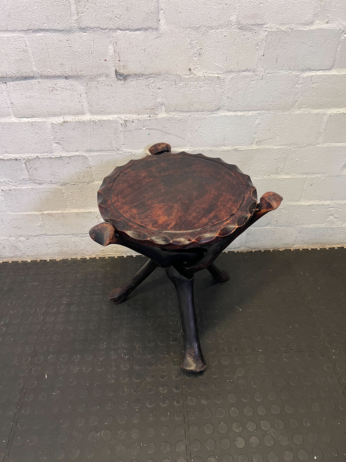 Vintage Carved Wood Accent Table / Plant Stand - 2ndhandwarehouse.com