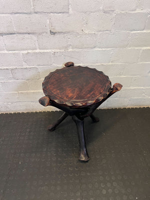 Vintage Carved Wood Accent Table / Plant Stand - 2ndhandwarehouse.com