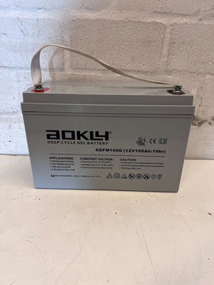 AOKLY 12V 100Ah Deep Cycle Gel Battery - Solar/UPS/Industrial Use - 2ndhandwarehouse.com