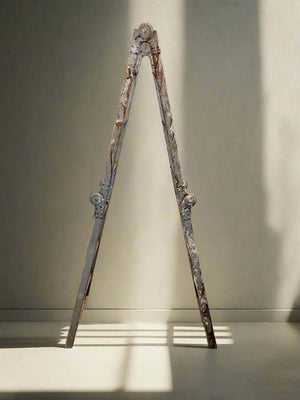Vintage Metal A-Frame Ladder - Rustic Charm with Character