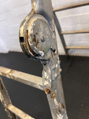 Vintage Metal A-Frame Ladder - Rustic Charm with Character