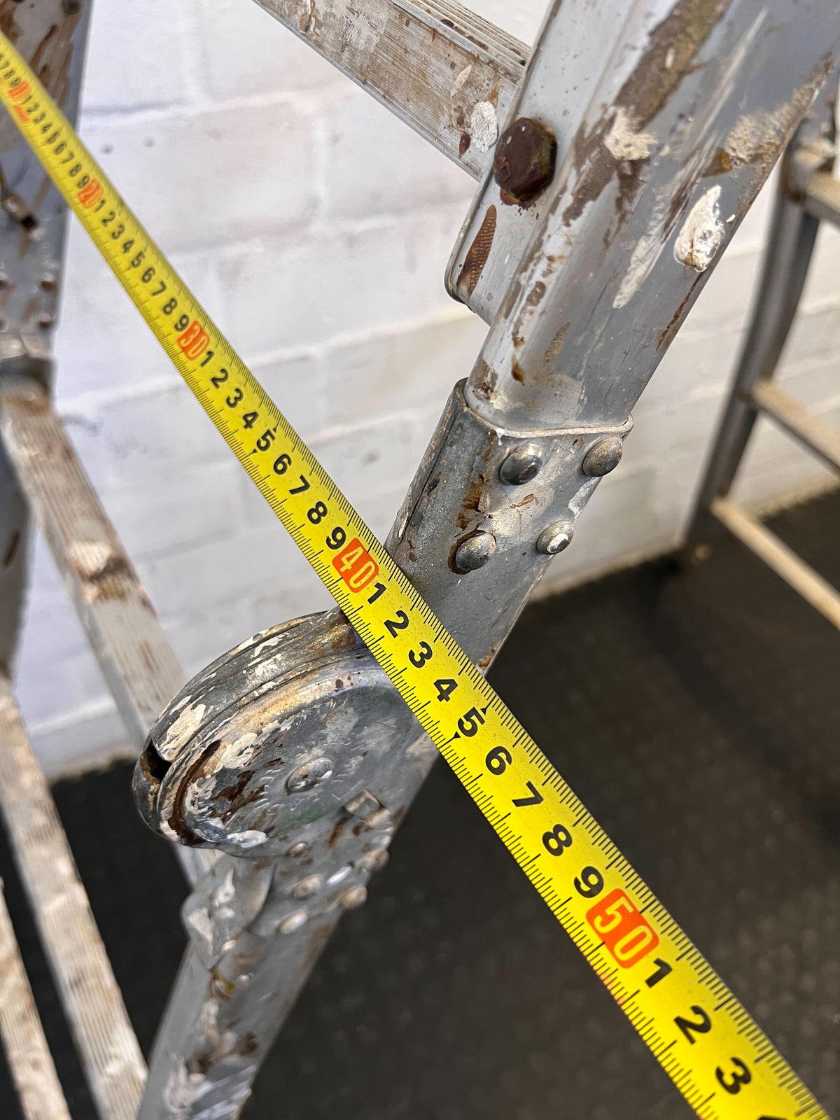 Vintage Metal A-Frame Ladder - Rustic Charm with Character