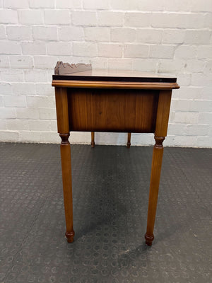 Elegant Vintage Writing Desk - Mahogany Finish, Carved Details