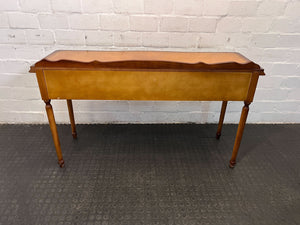 Elegant Vintage Writing Desk - Mahogany Finish, Carved Details