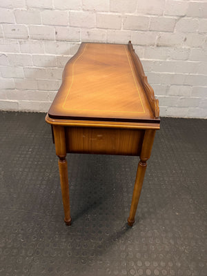 Elegant Vintage Writing Desk - Mahogany Finish, Carved Details