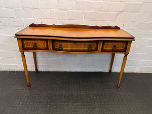 Elegant Vintage Writing Desk - Mahogany Finish, Carved Details