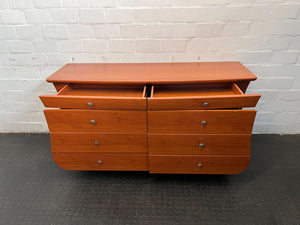 Elegant Cherry Wood Chest of Drawers with Silver Handles