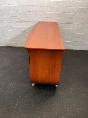 Elegant Cherry Wood Chest of Drawers with Silver Handles