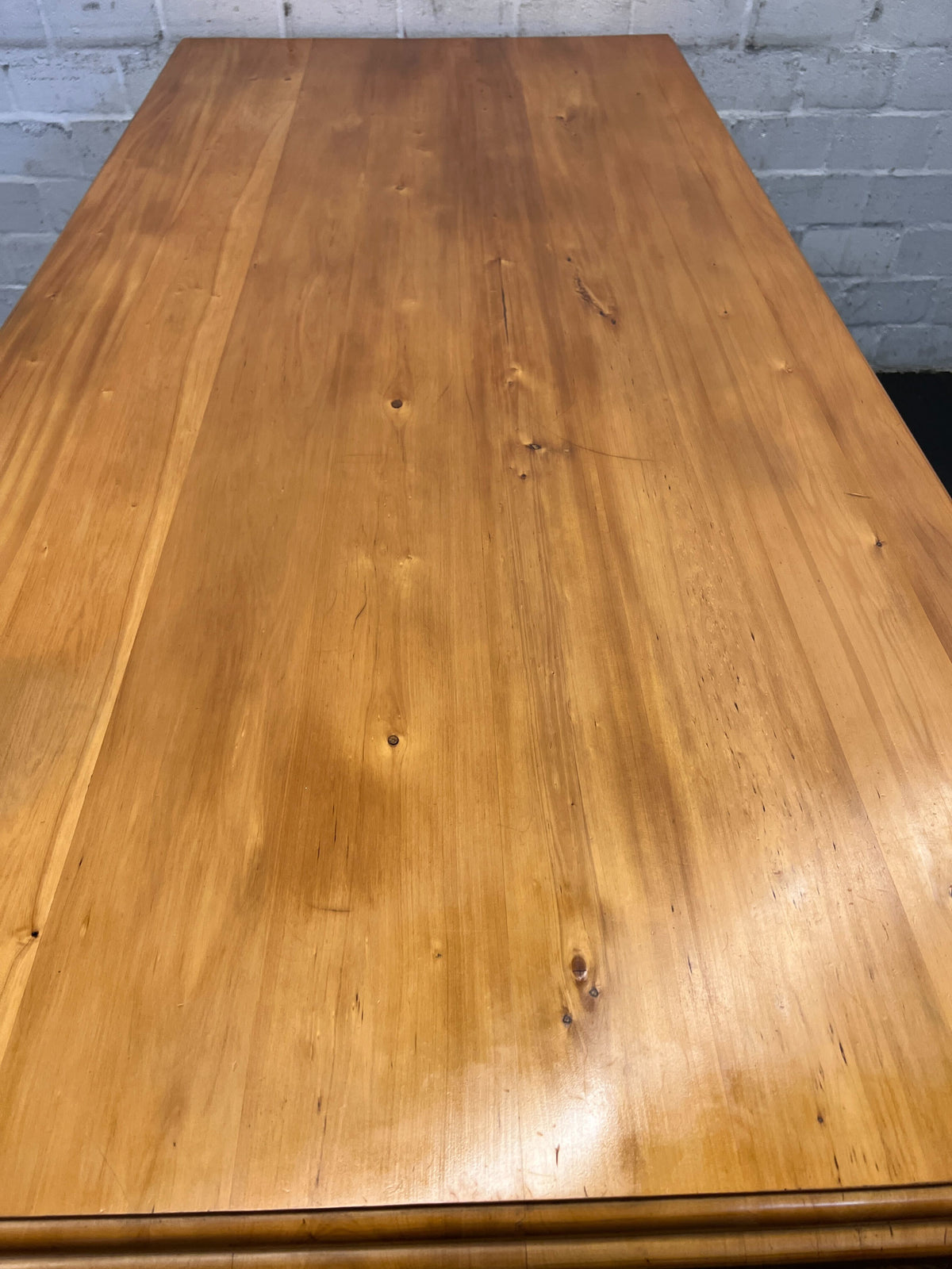 Rustic Solid Wood Dining Table with Elegant Turned Legs - 2ndhandwarehouse.com