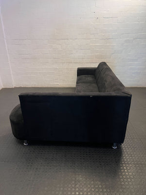 Modern Black Sectional Sofa with Chaise- damaged underneath