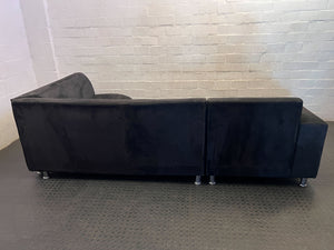 Modern Black Sectional Sofa with Chaise- damaged underneath