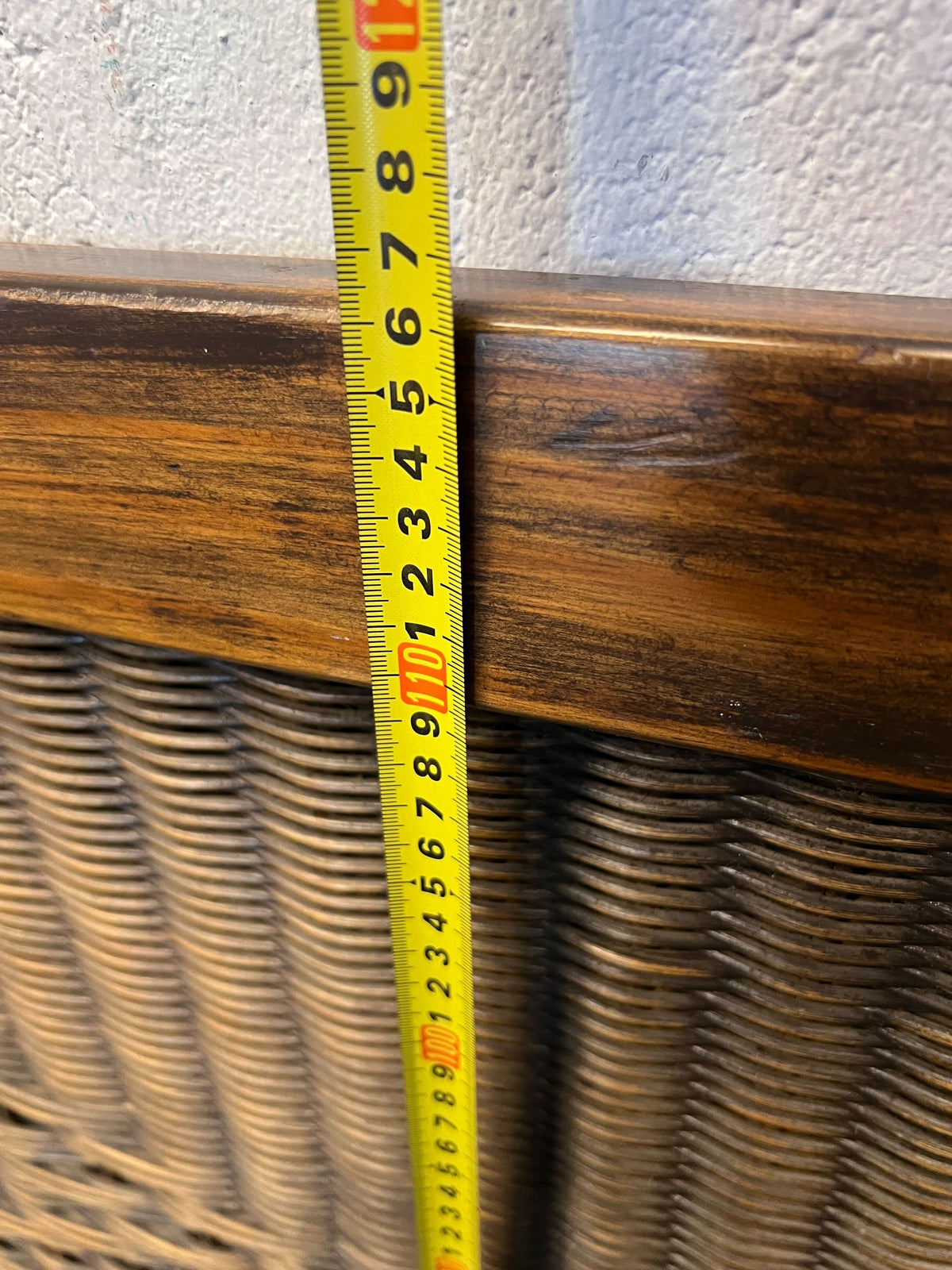 Boho Chic Rattan & Wood Diamond Weave Headboard