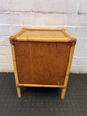 Charming Vintage Rattan & Cane Weave 3-Drawer Unit / Bedside Table