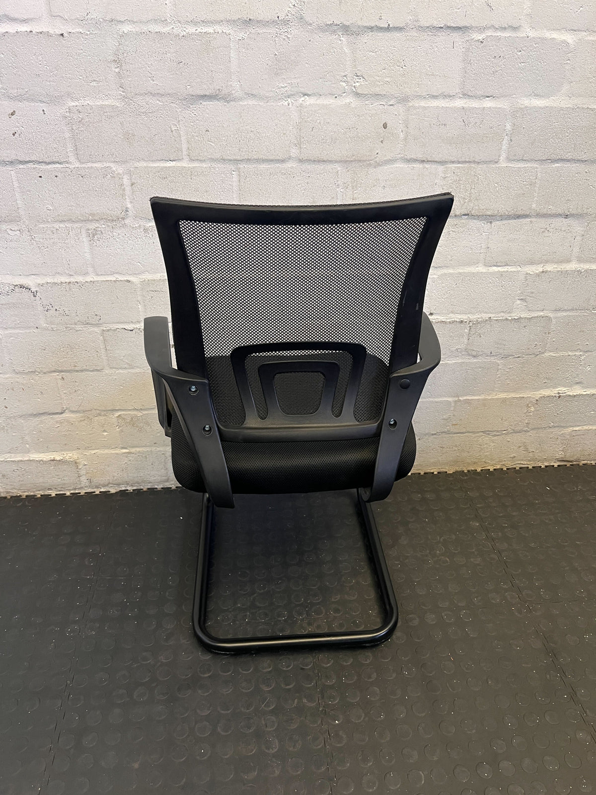 Modern Black Mesh Office Chair with Sled Base