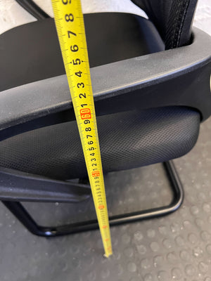 Modern Black Mesh Office Chair with Sled Base