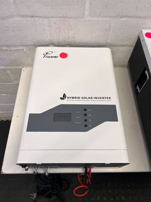 Fivestar 3kVA 24V Hybrid Inverter + 3.84kWh LiFePO₄ Battery Bundle — Pure Sine, 60A Solar Charger