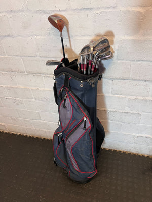 Pre-Loved Golf Club Set with Carry Bag - Navy & Red - 2ndhandwarehouse.com