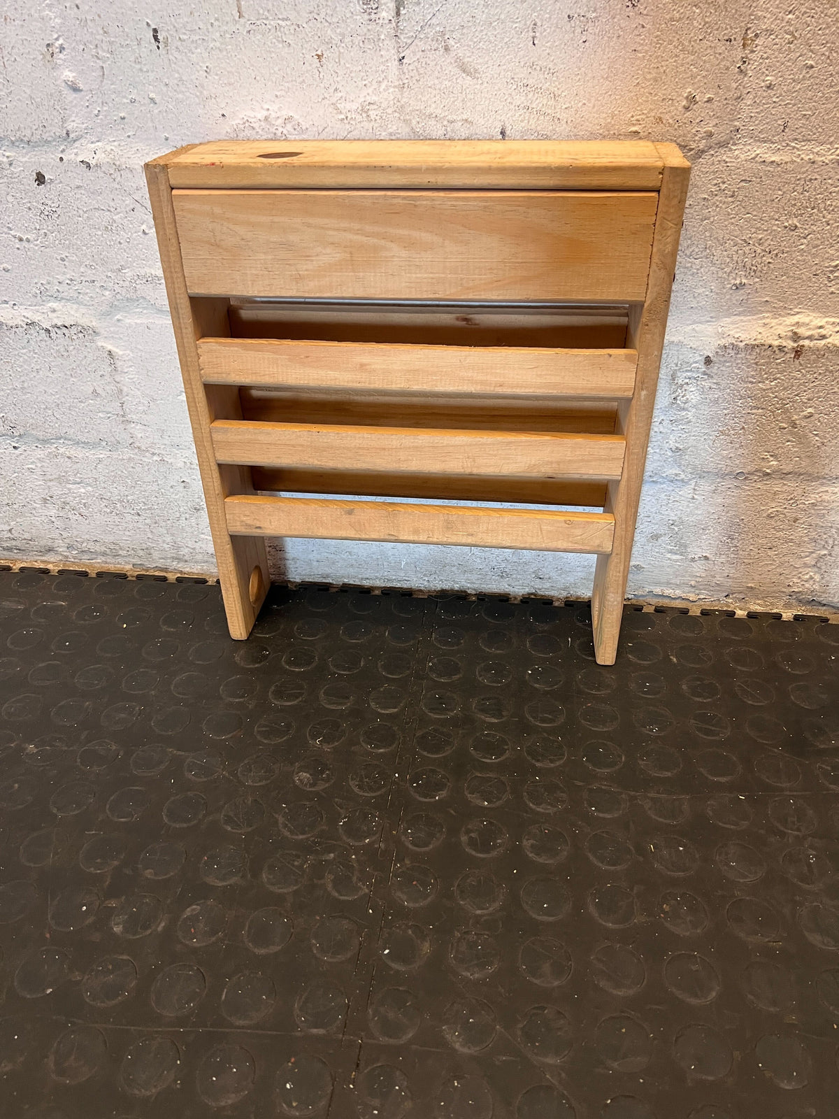 Versatile Wooden Slatted Stool/Side Table - 2ndhandwarehouse.com
