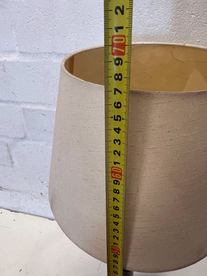 Vintage Dark Wood Table Lamp with Beige Shade - 2ndhandwarehouse.com
