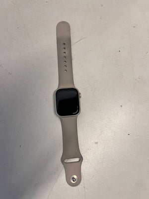 Stylish Silver Apple Watch with Soft Grey Band - Minor Scratches