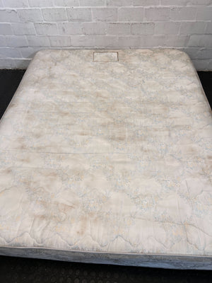 Queen Size Mattress - Cream, Fabric, Floral Pattern