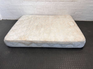 Queen Size Mattress - Cream, Fabric, Floral Pattern