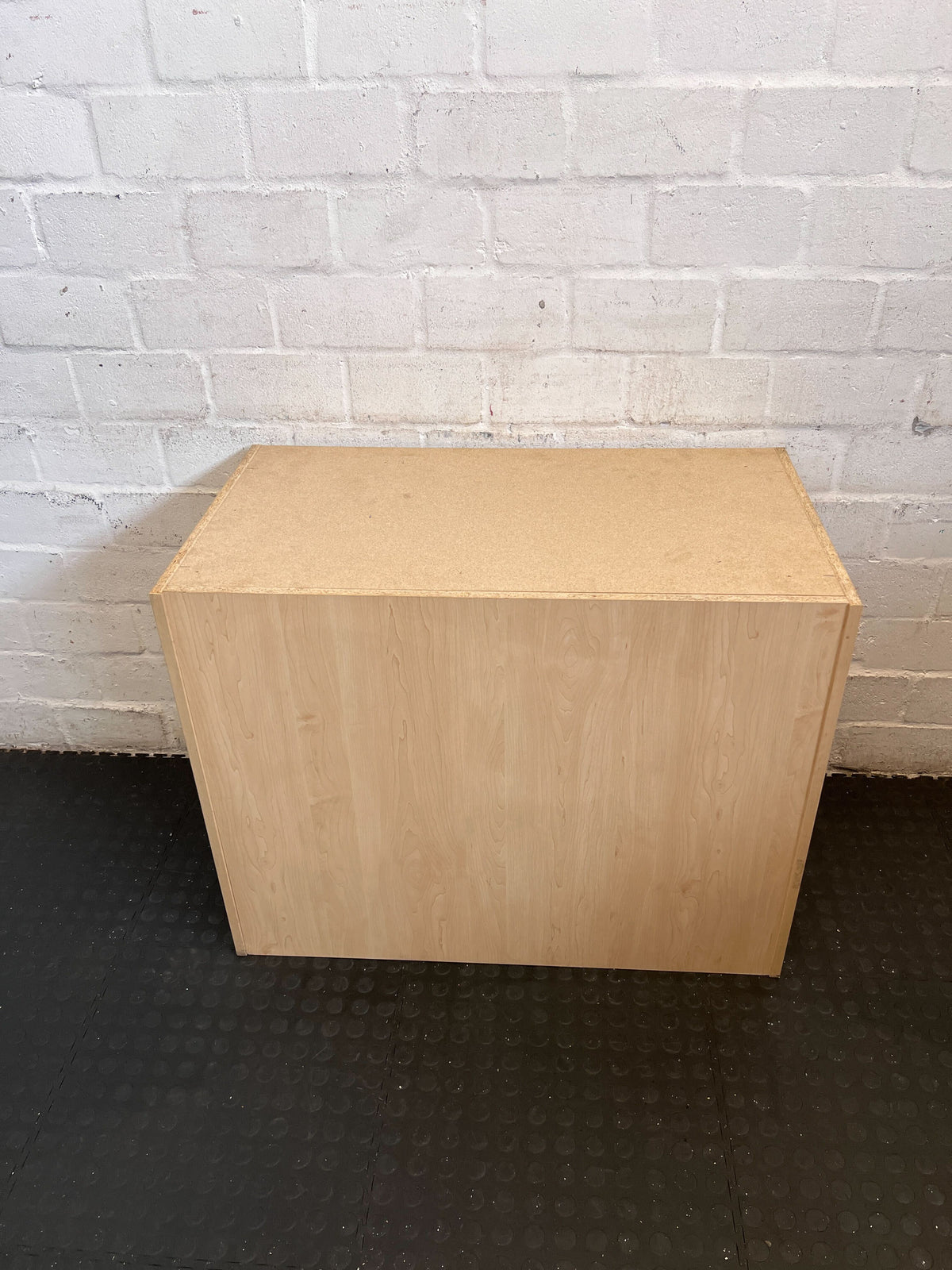 Light Wood Sliding Door Storage Cabinet with Lock - 2ndhandwarehouse.com