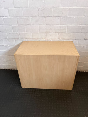 Light Wood Sliding Door Storage Cabinet with Lock - 2ndhandwarehouse.com