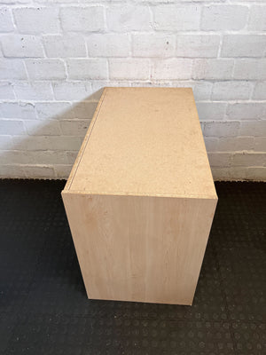Light Wood Sliding Door Storage Cabinet with Lock - 2ndhandwarehouse.com