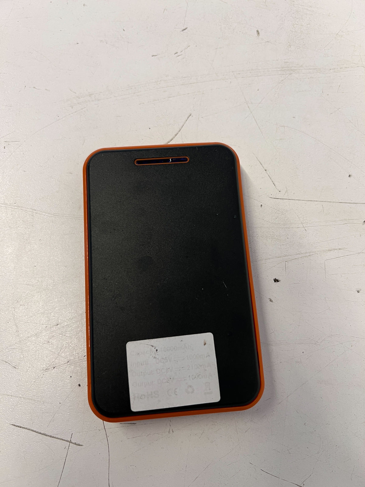 Compact Solar Power Bank with Durable Orange Edge – Excellent Condition
